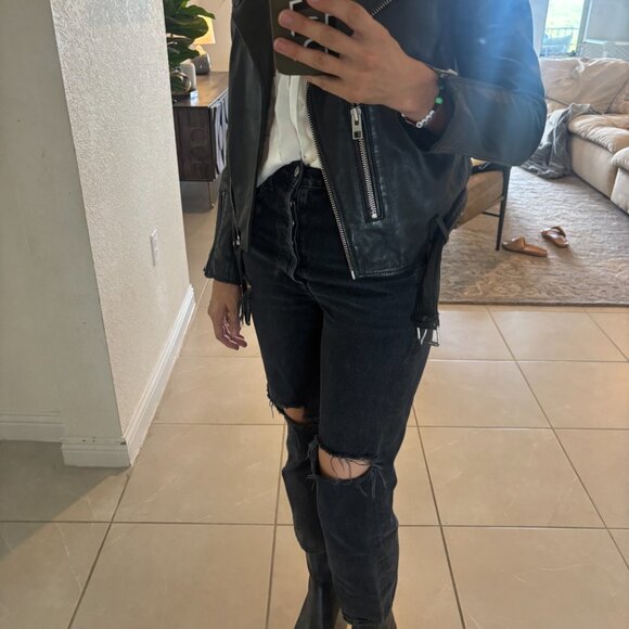 Allsaints Leather Biker Jacket - Picture 3 of 7